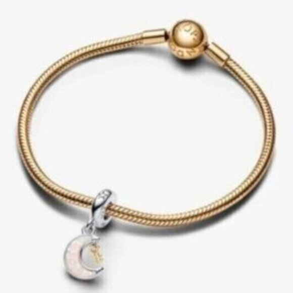 Pandora Two-tone Key & Moon Dangle Charm - Picture 3 of 3